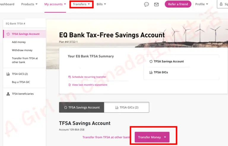 EQ Bank轉帳-TFSA